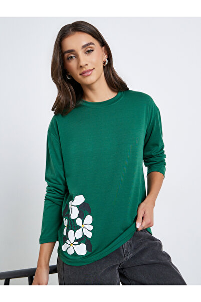 Styli Women Floral Graphic Long Sleeve T-Shirt