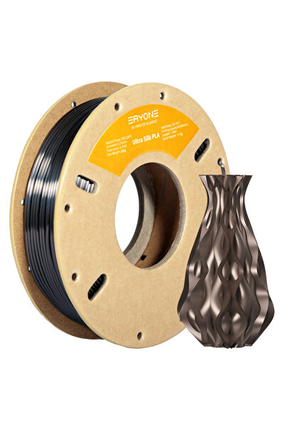 Choice1 خيوط طباعة ثلاثية الأبعاد من نوع Eryone 200G Ultra SILK PLA بلون ذهبي داكن حريري، بقطر 1.75 مم، متوافقة مع نطاق واسع من الاستخدامات.