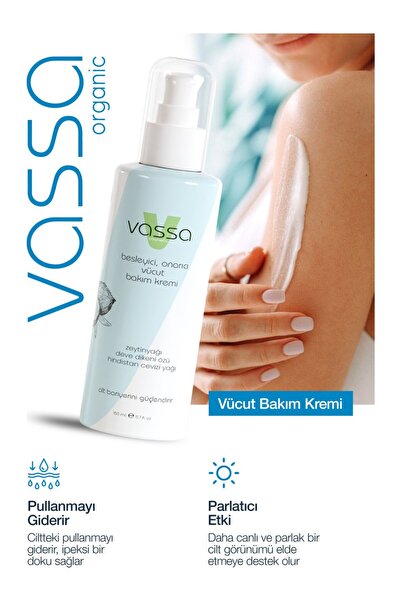 Vassa Yoğun Nemlendirici Vücut Bakım Kremi – Zeytinyağı, Hindistan Cevizi Yağ...