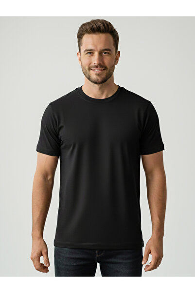 Clans & Hans By Styli Men Black Cotton Crew Neck T-Shirt