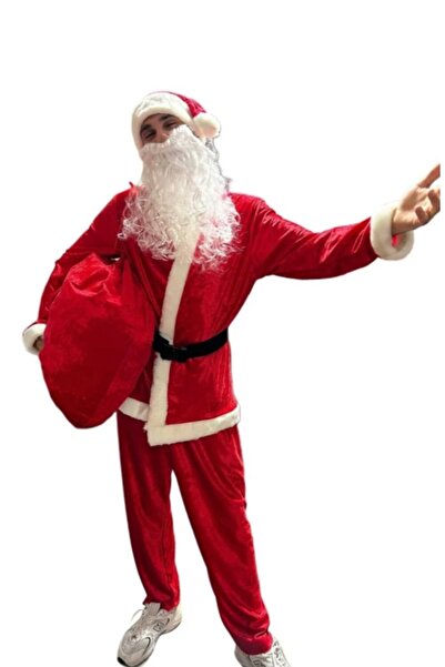 onur ışık mini avm Kadife Şapkali sakallı çantalı Noel Baba kostümü