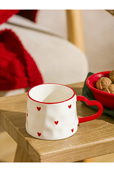 LC Waikiki LCW HOME Karışık Kalp Baskılı Seramik Kupa 250 Ml