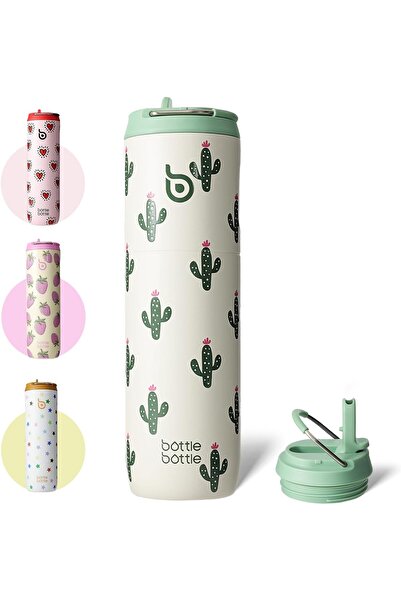 Generic BOTTLE BOTTLE Insulated Water Bottle 24oz with Straw Lid and Handle f...