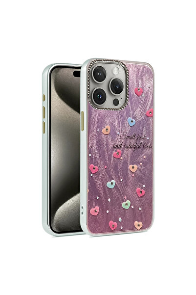 UnDePlus Apple iPhone 15 Pro Max Case Colorful Shiny Embossed Pattern Blade C...