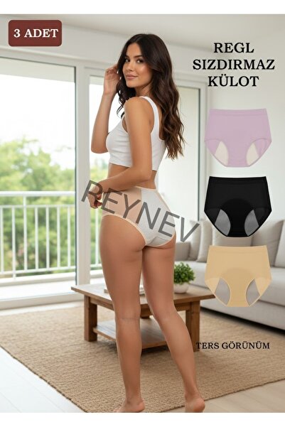 REYNEV Pachet de 3 chiloți menstruali pentru femei cu talie înaltă – lenjerie...