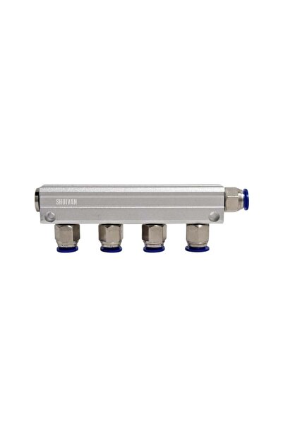 SHUIVAN Pnömatik 4'lü Kollektör Su Dağıtıcı 3/8" - 1/4" 12mm - Şipşak