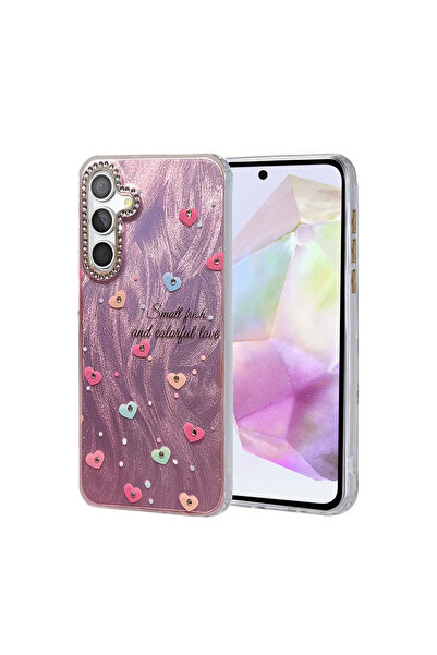 UnDePlus غطاء حماية لهاتف سامسونج جالاكسي A35 5G بنمط منقوش ملون ولامع