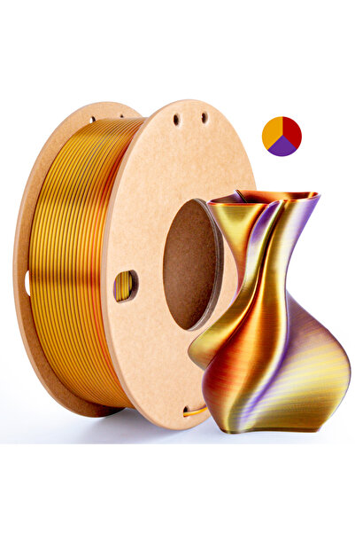 choice2 خيوط طباعة ثلاثية الأبعاد من الحرير PLA بألوان الأحمر والذهبي والأرجواني، 250 غرام، 1.75 مم، خيوط PLA حريرية ثلاثية الألوان، F