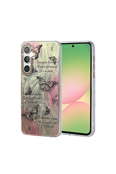 UnDePlus غطاء حماية لهاتف سامسونج جالاكسي A56 بنمط منقوش ملون ولامع