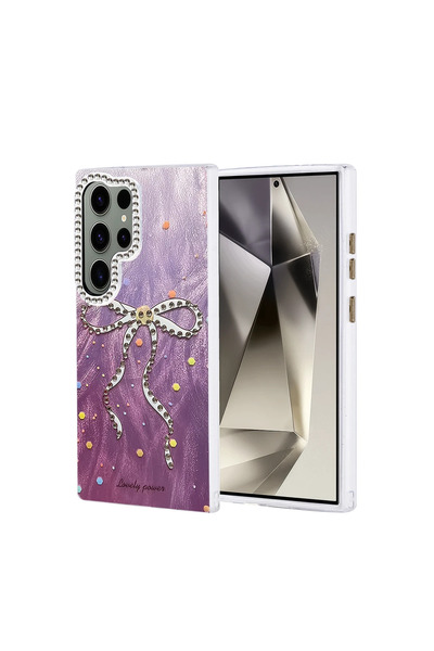 UnDePlus حافظة لهاتف سامسونج جالاكسي S23 الترا، غطاء ذو نمط منقوش ملون ولامع