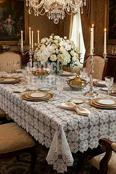 Çt Çeyizci Tekstil Needlework single tablecloth dowry lace tablecloth