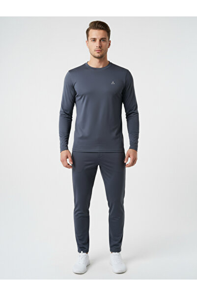 Clans & Hans By Styli Men Grey Long Sleeve Crew Neck T-Shirt