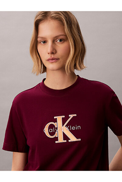 Calvin Klein Monologo clasic SS pentru femei, metalic tricou