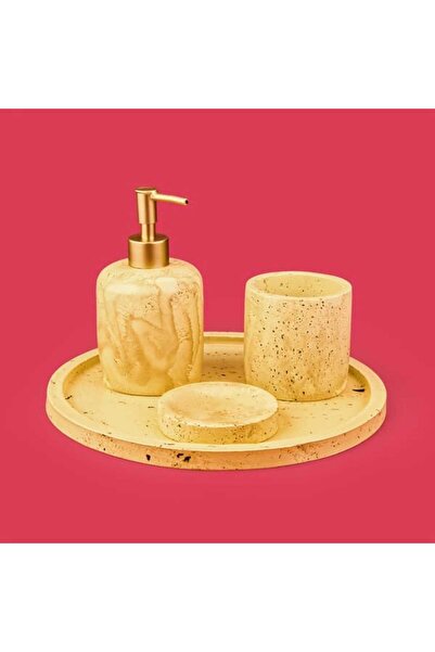 Evidea Bath Traverten Görünümlü Banyo Seti - Bej
