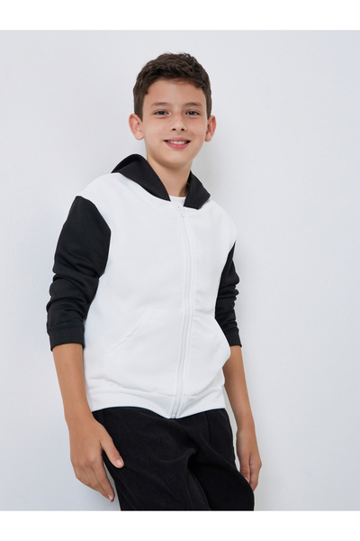 Styli Kids Color Block Zip-Up Hoodie Jacket