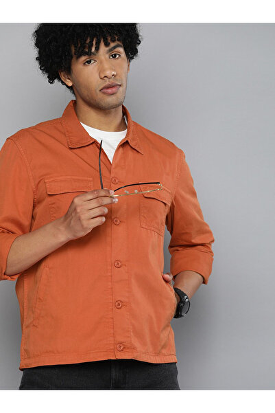 The Indian Garage Co By Styli The Indian Garage Co Slim Fit Red Solid Shirt