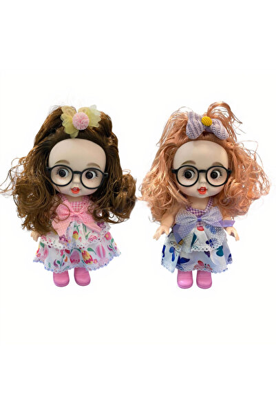 JML1 Păpușă 26cm cu ochelari, rochie colorată și păr bogat, diferite modele, ...