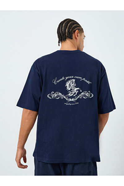 Styli Men Washed Printed Heavy Jersey Oversized T-Shirt