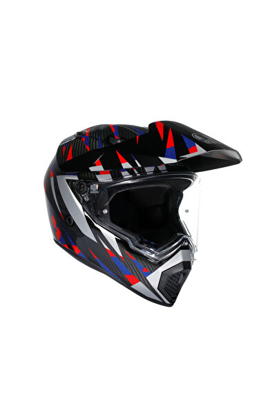 AGV AX9 Mplk Steppa Carbon Red Blue Kapalı Kask
