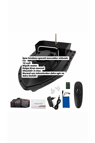 ÇINAR SATAR Yemleme Botu olta bırakma teknesi 12v büyük ve güçlü motor iğne bırakma aparatlı 500 m vitesli