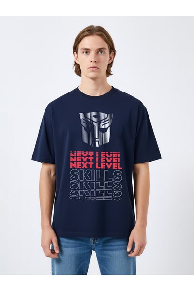 Transformers By Styli Men Navy Blue Graphic Print T-Shirt