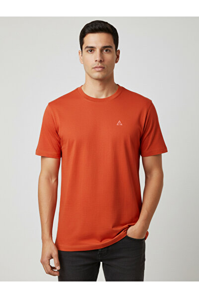 Clans & Hans By Styli Men Orange Soft Cotton Round Neck T-Shirt