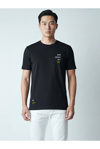 Clans & Hans By Styli Men Black Crew Neck Graphic Print T-Shirt