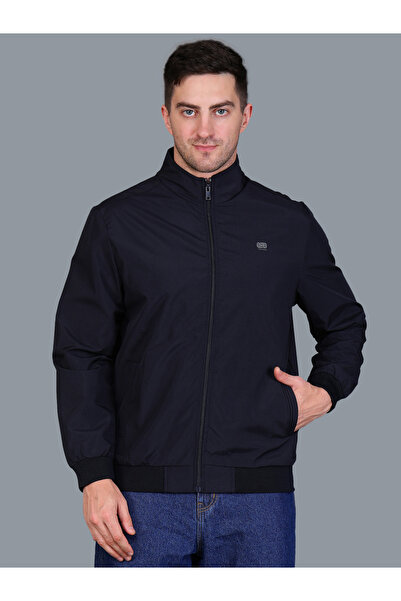 Fort Collins By Styli جاكيت رجالي أزرق داكن مقاوم للرياح