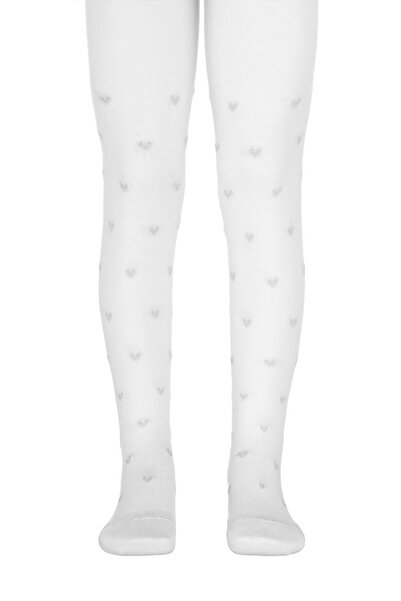 Conte Elegant Șosete din bumbac cu model de inimă lurex, Tip-Top 547 - Alb, 92-98 (14)