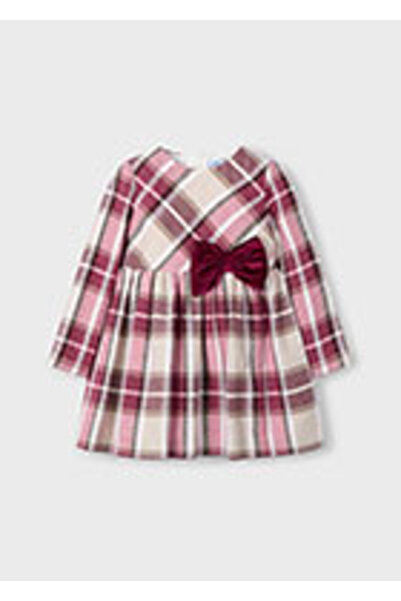 MAYORAL 4924-42 Girl's Cherry Plaid Dress
