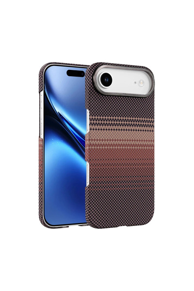 UnDePlus Apple iPhone 17 Air Kılıf Kevlar Desenli Karbon M-Safe Magnetik Şarj...