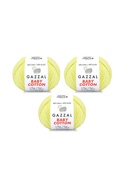 Gazzal Baby Cotton Amigurumi Yarn 50 Gr. 3 Pieces 3413