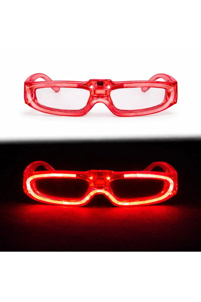 eco port نظارات الحفلات المضيئة باللون الأحمر مع 3 أوضاع - نظارات الترفيه الل...