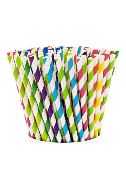 Paper Straws Set of -Friendly Straws, 100 Pieces, Multicolor, for Drinks, Smo...