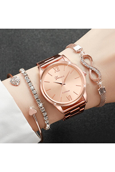 Choice C Rose Without Box 4PCS/Set Fashion Rhinestone Women Watches Luxury St...