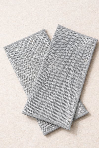Şahane Pazar Double Layer Multi-Purpose Wire Cloth Microfiber Inox Cloth Wire Dishcloth Set of 2 Shn-1313