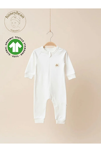ESLENZA Honeybean GOTS Sertifikalı %100 Organik Pamuk Uzun Kollu Bebek Tulumu...