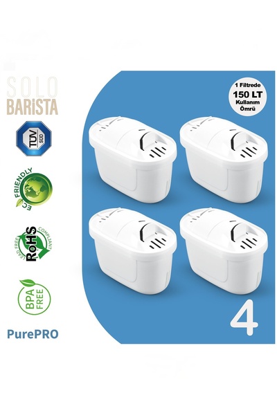 Solo Barista Maxtra+ Pro Uyumlu PurePro Su Arıtma Surahi Filtresi 4 Adet
