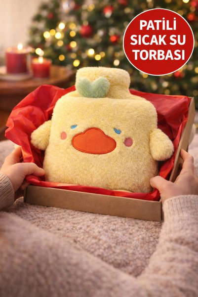 TOYFEST Patili Sarı Ördek Peluş Sıcak Su Torbası – Regl & Karın Rahatlatıcı, Uzun Süre Isı