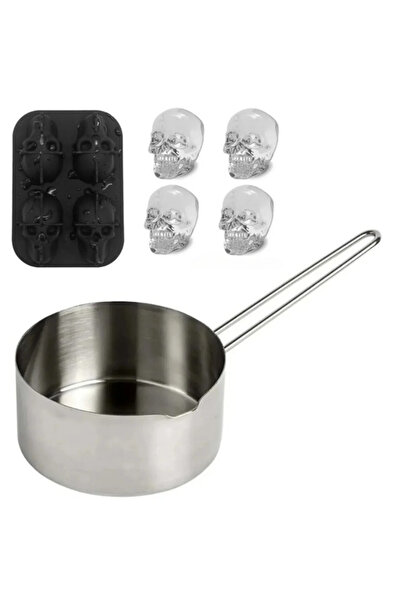 adin tasarım مجموعة صنع الشموع على شكل جمجمة، وعاء لصهر الشموع سعة 750 مل، قا...