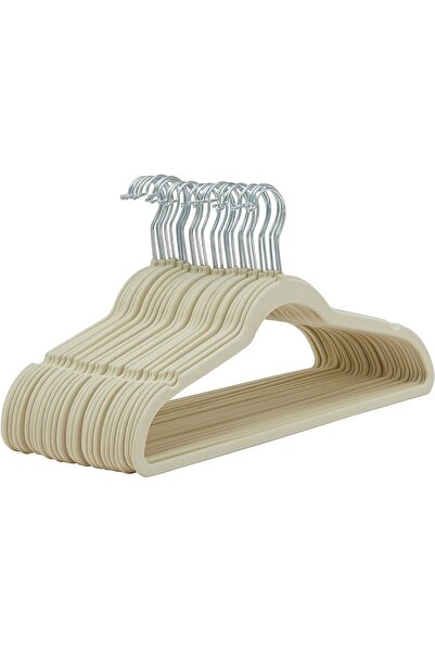 Generic Velvet non-slip Suit Clothes Hangers, 360° rotating hook (30pc, Ivory)