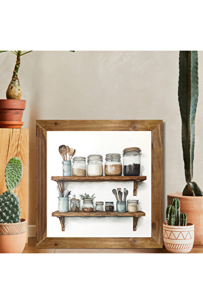 woodhomeworks One Piece Real Wood Framed Decor Pictură pătrată