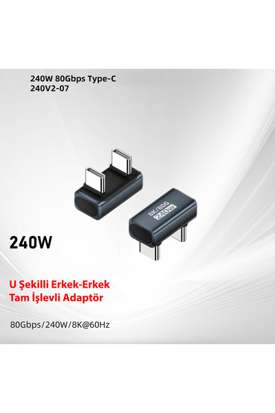 silabor Type-C adaptör USB4, Thunderbolt 5 cihazları için PD240W hızlı şarjı ...