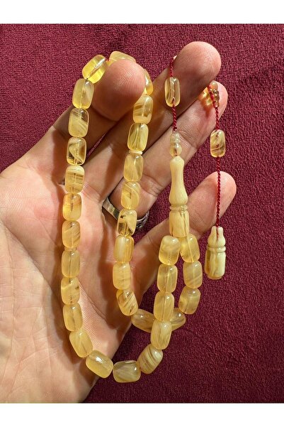 TTS TÜRK TESBİH SANATI Usta İşçilikli Ateş Kehribarı Tesbih