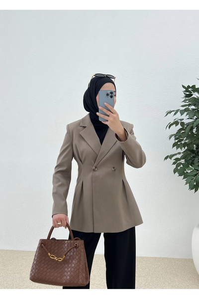 MODA AKSA BEL OTURTMALI BLAZER haki