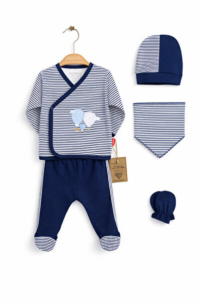 Cocopoco Çizgili Balon Desen 5'li Hastane Çıkış Seti