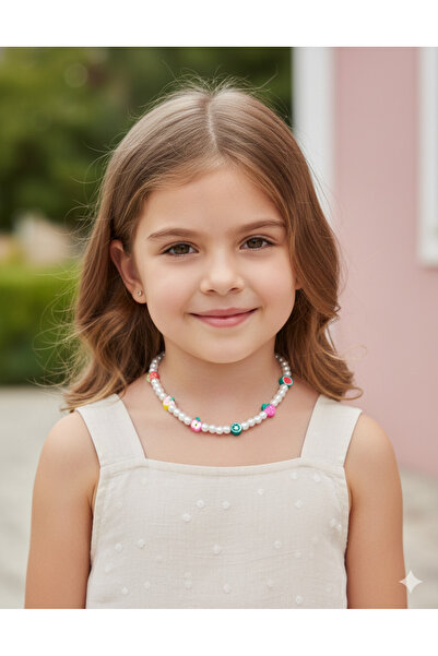 Black Point Meyve Figürlü İncili Kız Çocuk Kolye - Kız Çocuk Kolye - Hediye K...