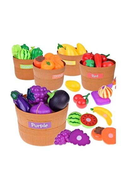 Jokomisiada Set pentru sortat, Cu legume si fructe din plastic si cu velcro