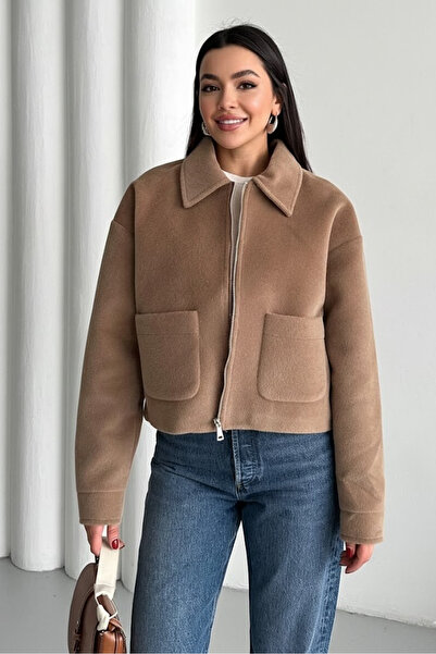 My Blog Camel Belita Zippered Jacket - 00664
