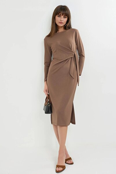 Hiccup Modal Textured Slit Dress Berşan Collection